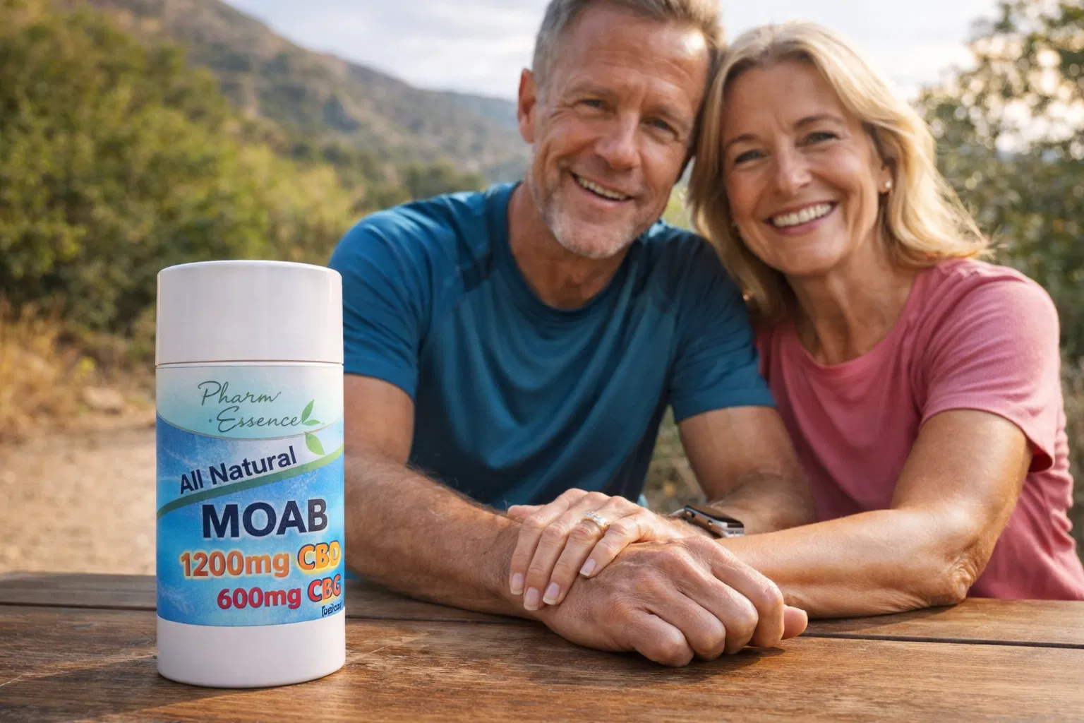 Couple enjoying the outdoors with MOAB CBD balm on the table