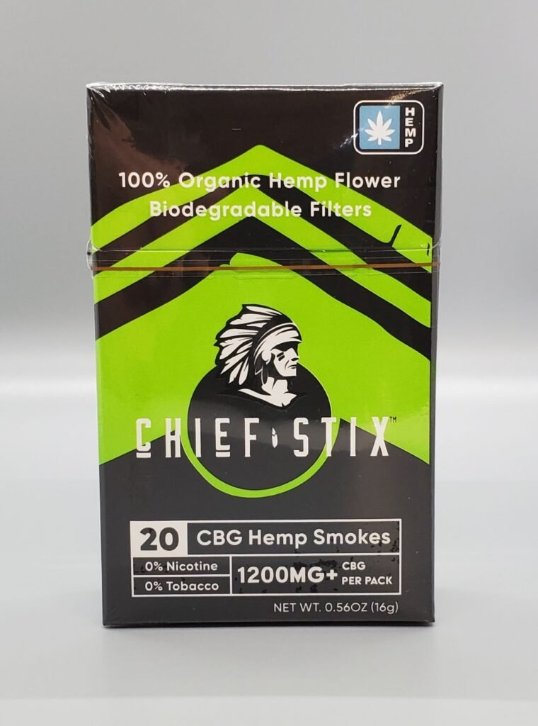 Chief Stix CBG Hemp Smokes 1200mg Plain 20 pack