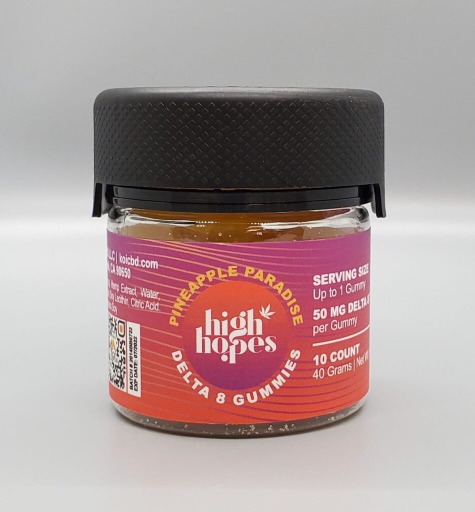 Koi High Hopes Delta-8 500mg 10 piece Gummies Pineapple Paradise