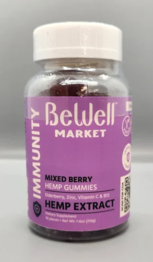 HH Harvest's Bewell Market CBG+CBD 750mg Immunity Gummies 30 piece Mixed Berry