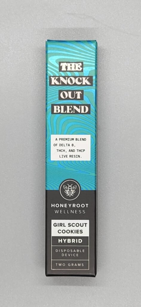 Honeyroot Live Resin Delta 8  THC P Knockout Blend 2g disposable vape Girl Scout Cookie