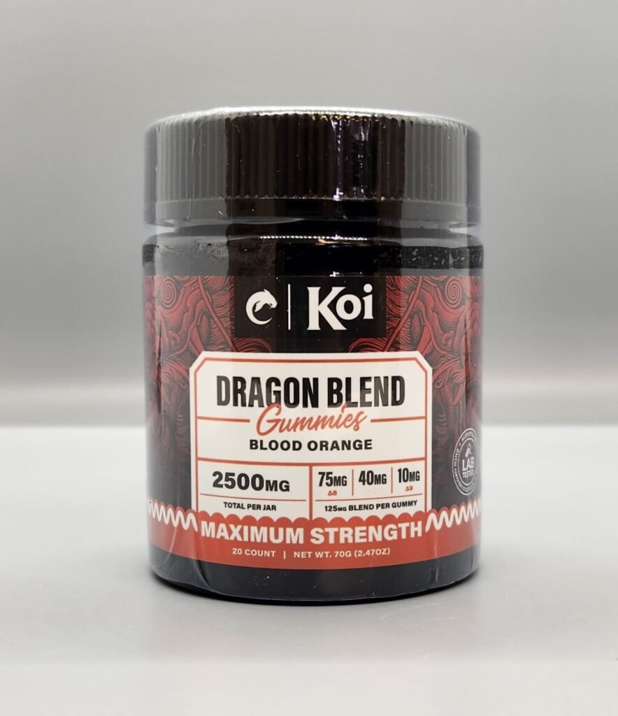 Koi Dragon Blend 2500mg D8 THC-P D9 Gummies 20ct Blood Orange