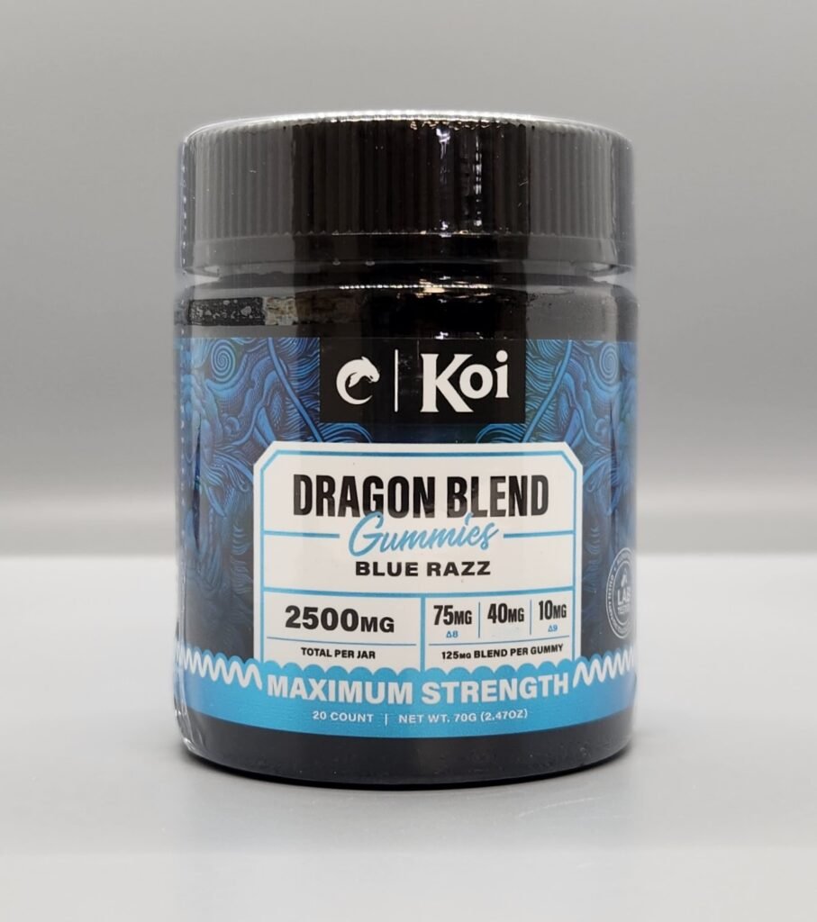 Koi Dragon Blend 2500mg D8 THC-P D9 Gummies 20ct Blue Razz